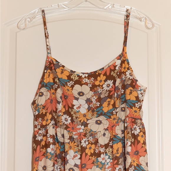 Altar’d State Floral Orange Adjustable Strap Mini Dress - Picture 2 of 10